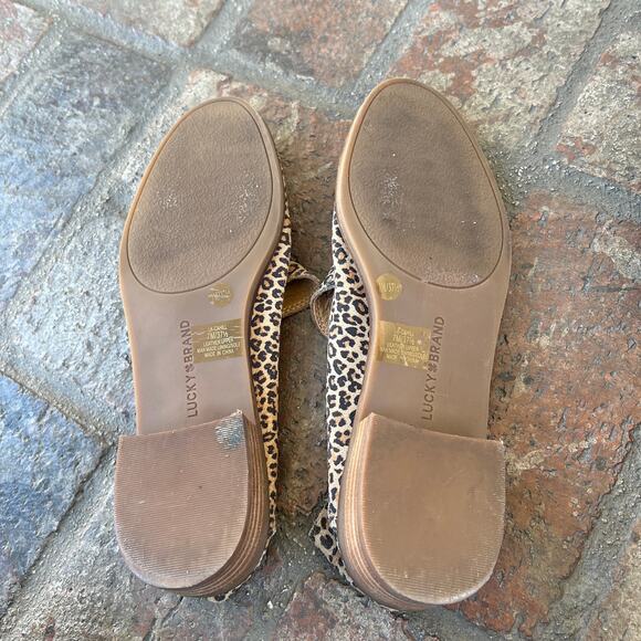 Lucky Brand Cahill Flat Leopard Loafers Shoes Size 7 Suede Animal Print - Picture 7 of 7
